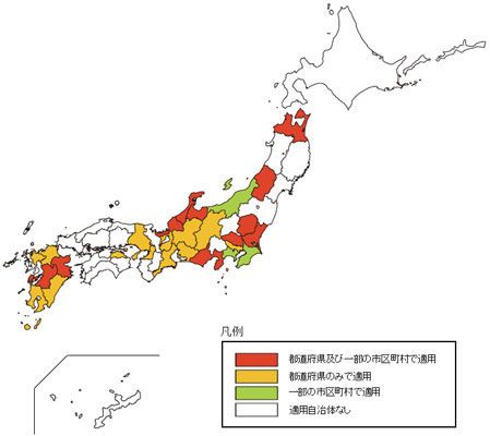 図１　都道府県別　新設電柱の占用禁止措置実施状況のイメージ画像